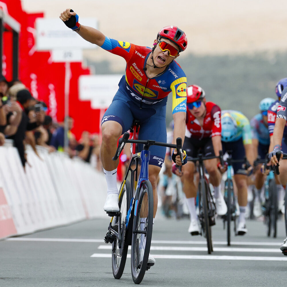 UAE Tour 2025 - 7th Edition - 1st stage Madinat Zayed Shams Solar Park - Liwa Palace 138km - 17/02/2025 - Jonathan Milan (ITA - Lidl - Trek) - photo Luca Bettini/SprintCyclingAgency©2025