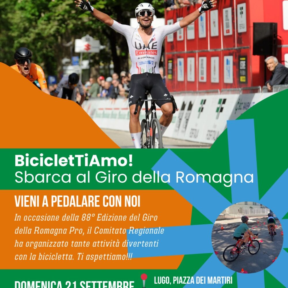 locandina biciclettiamo giro di romagna