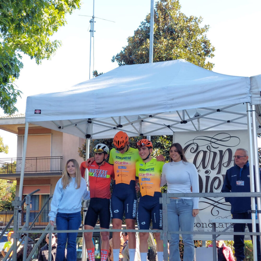 Maleo(Lodi) 5.10.2025. Il podio del 37°Trofeo Comune Memorial Ivano Vezzulli